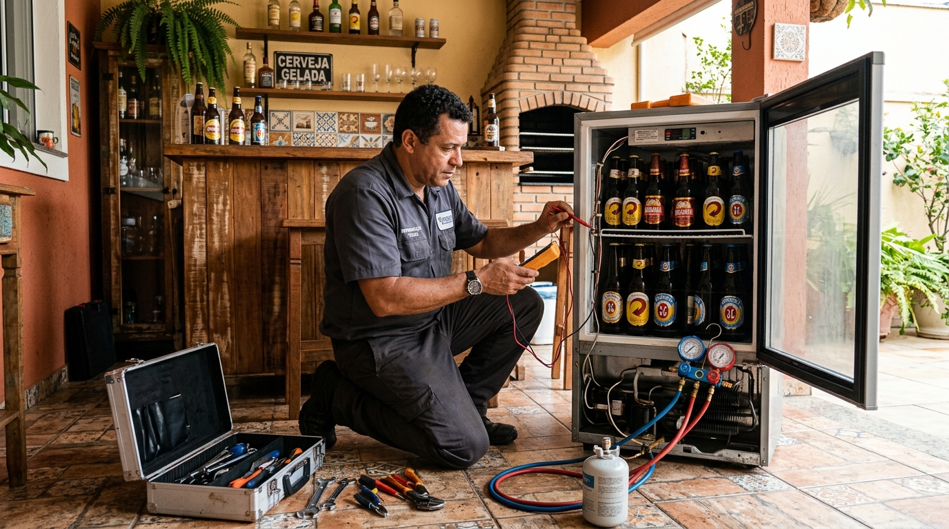 Recarga de gás refrigerante de cervejeira em Jaboatão dos Guararapes‑PE